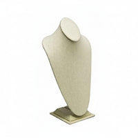 Beige Linen Necklace Jewelry Display Bust Stand X-Large