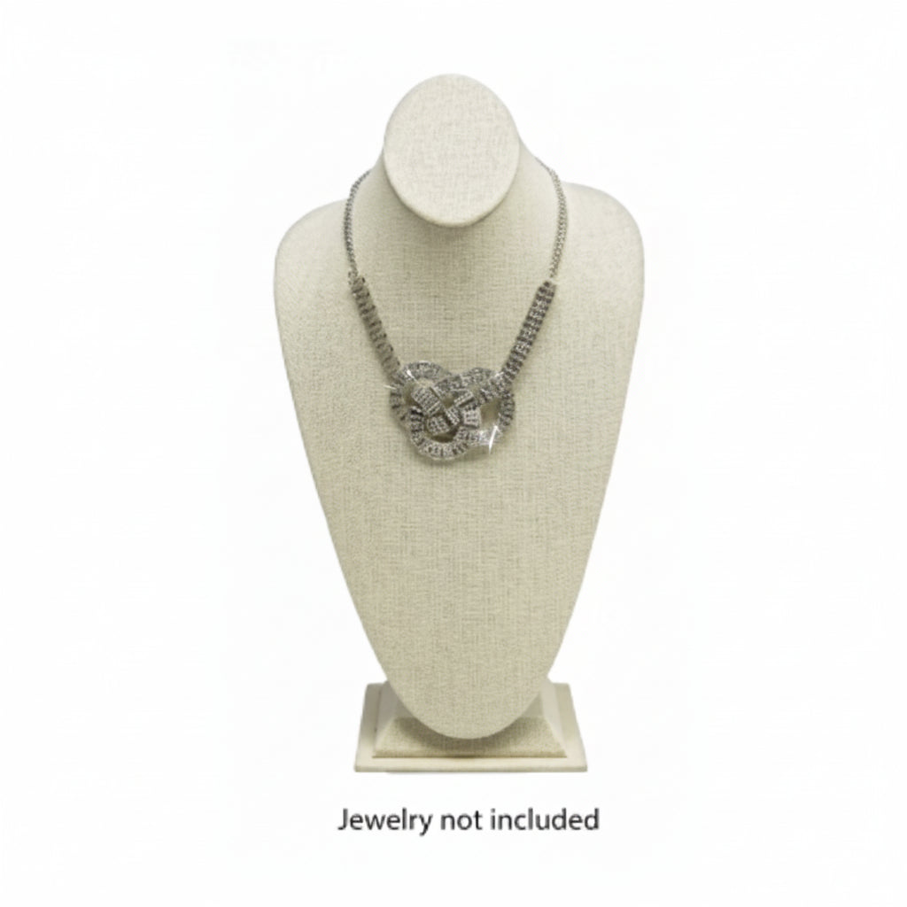 Beige Linen Necklace Jewelry Display Bust Stand X-Large