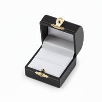 Open black jewelry box 