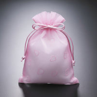 Drawstring Favor Bag with Flocked Hearts – Novel Box