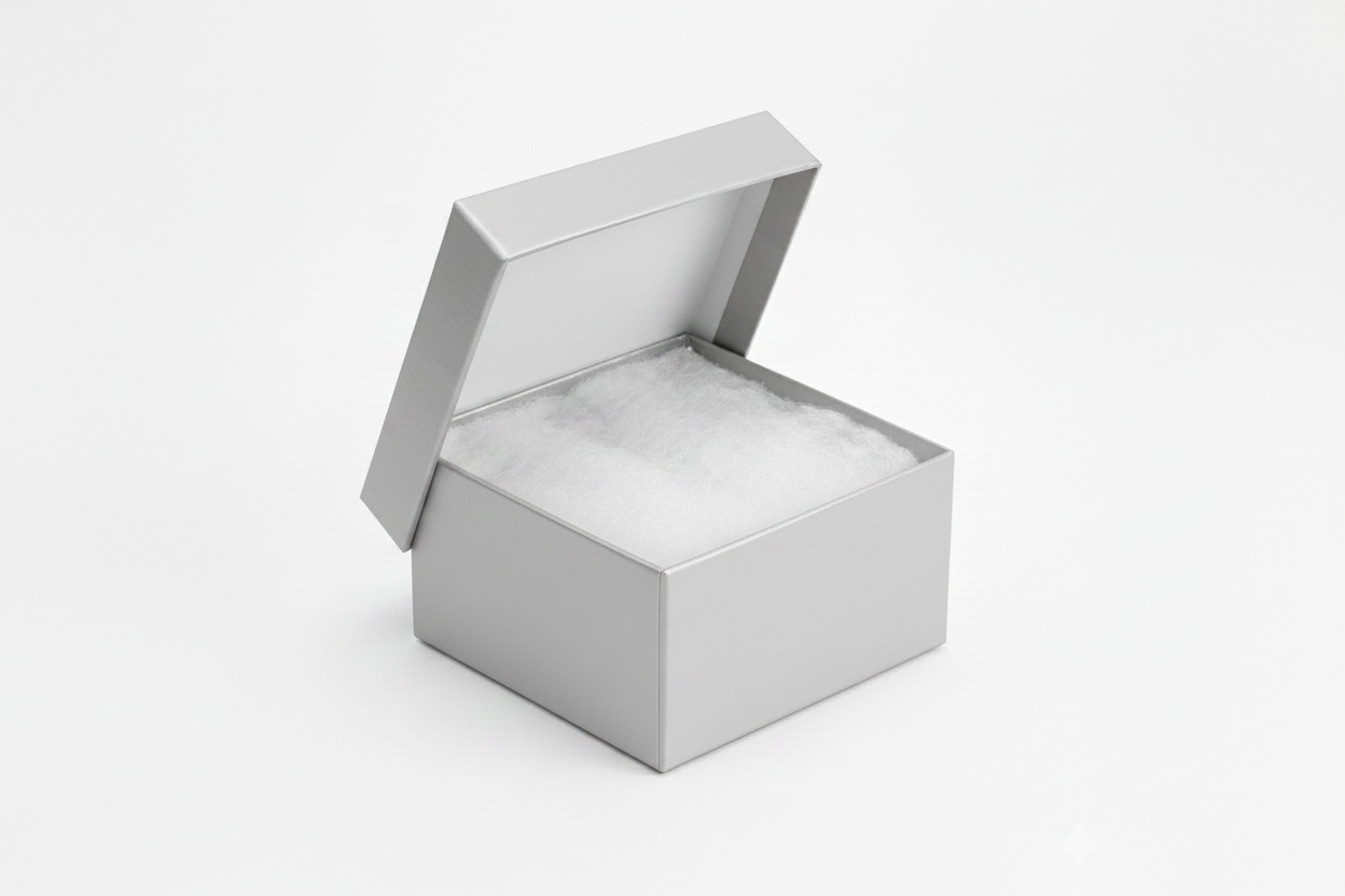 3 1/2 x 3 1/2 x 1-Cotton Filled Boxes - Made In USA