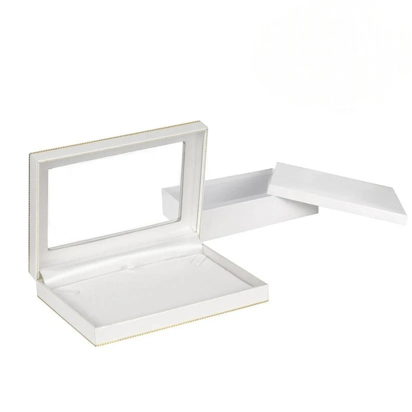 White Window Leatherette Pearl Box