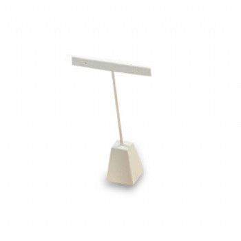 White Leatherette Earring Stand