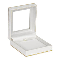 White Window Leatherette Large Pendant Box