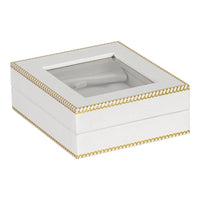 White Window Leatherette Large Pendant Box