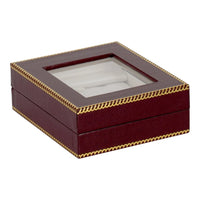Burgundy Window Leatherette Large Pendant Box