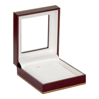 Burgundy Window Leatherette Large Pendant Box