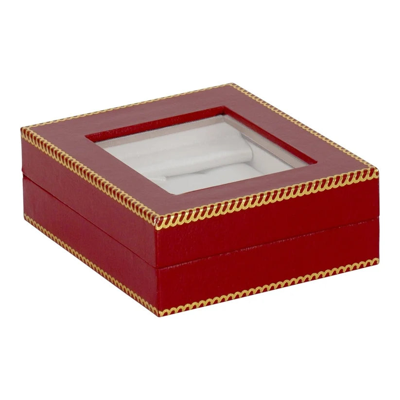 Red Window Leatherette Large Pendant Box