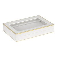 White Window Leatherette Pearl Box