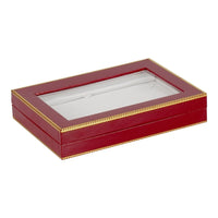 Red Window Leatherette Pearl Box