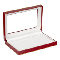 Red Window Leatherette Pearl Box
