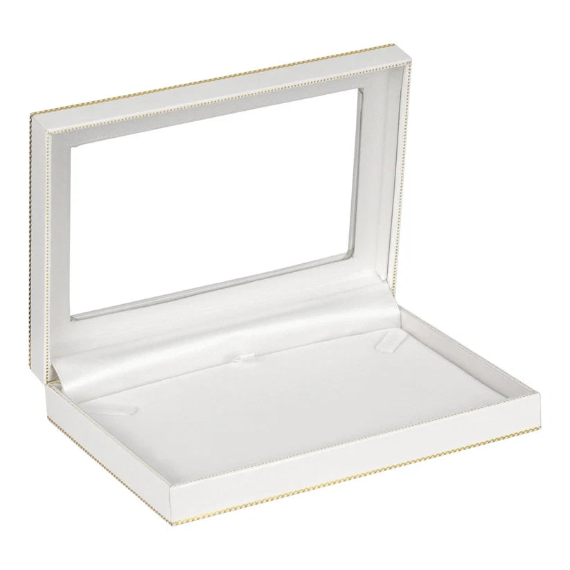 White Window Leatherette Pearl Box