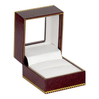Burgundy Window Leatherette Ring Box
