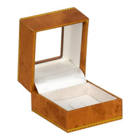Woodgrain jewelry box with a clear lid