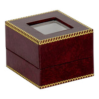 Burgundy Window Leatherette Ring Clip Box