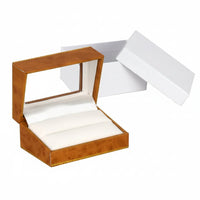 window leatherette double ring box 