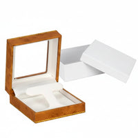 window leatherette hoop earring box