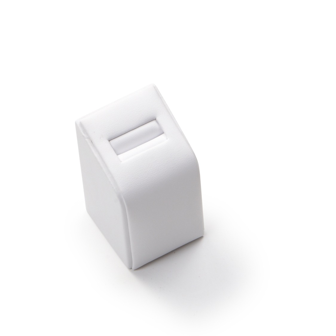 White Leatherette 1 Ring Slot Stand