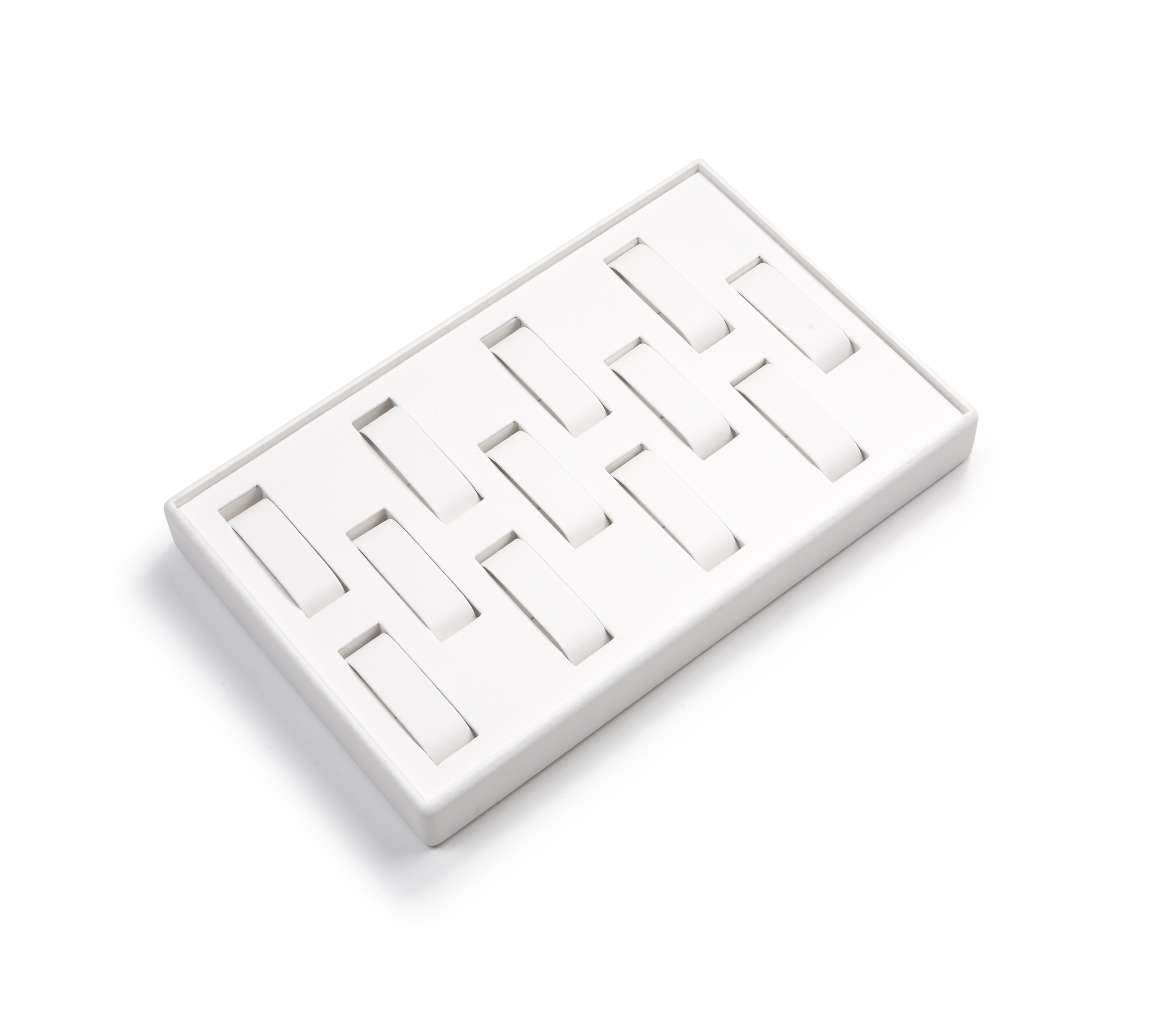White Leatherette 12 Watch Tray