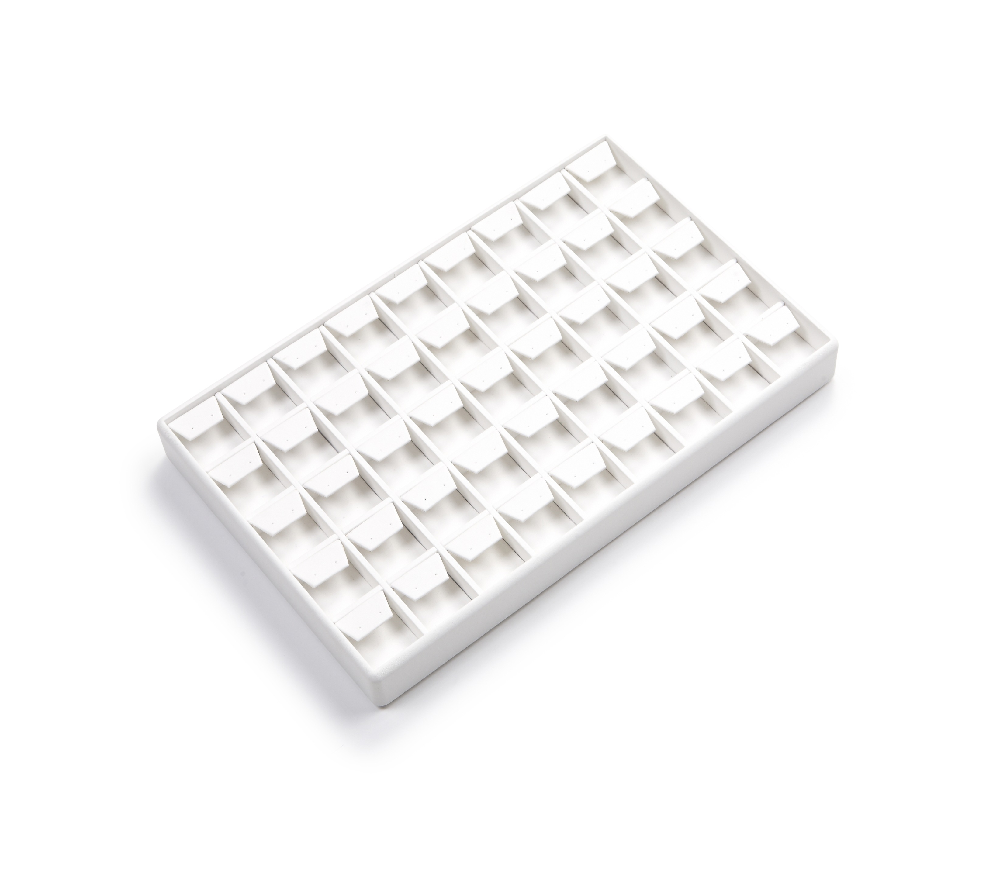White Leatherette 45 Earring Tray