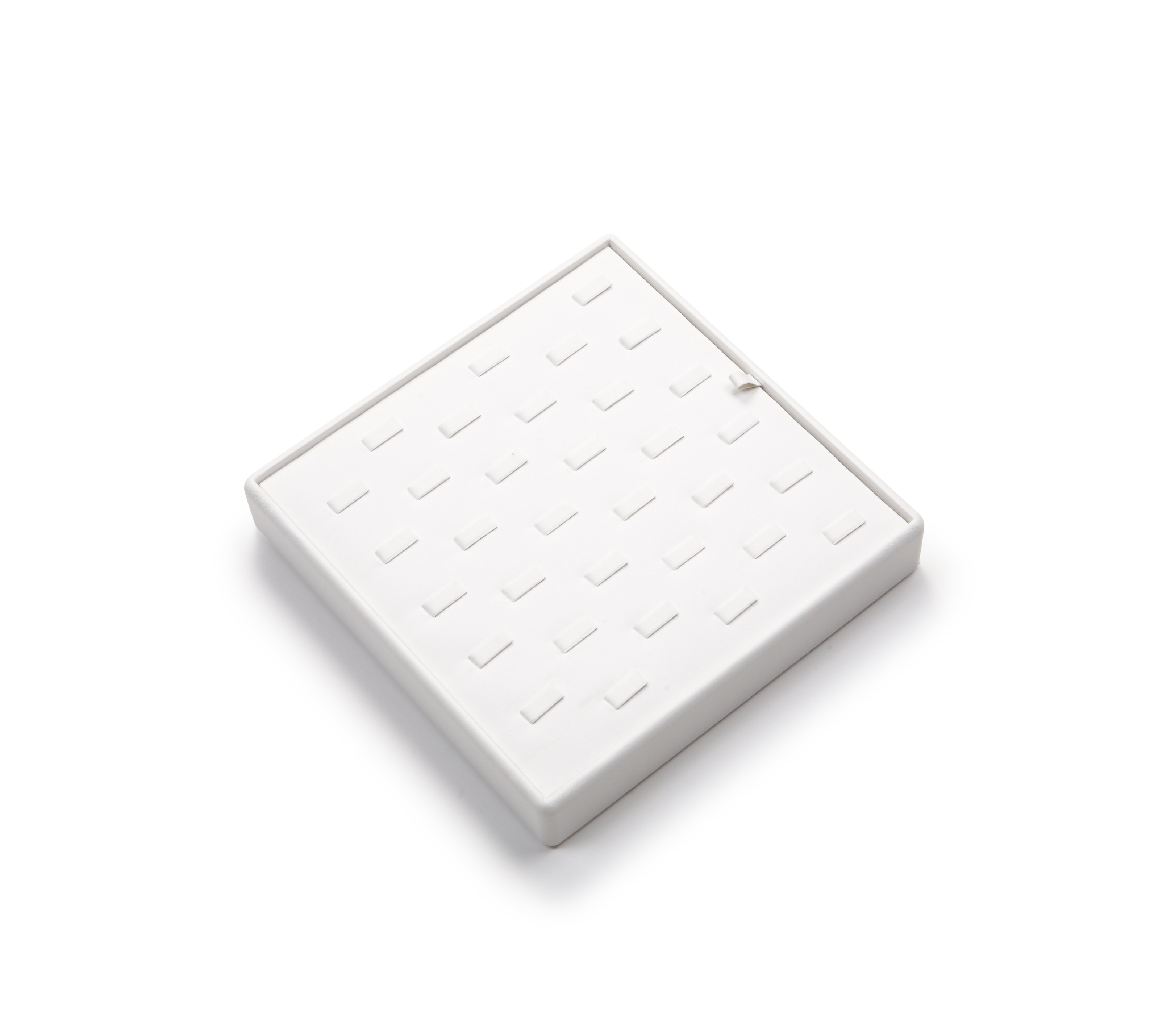 White Leatherette 33 Ring Clip Tray