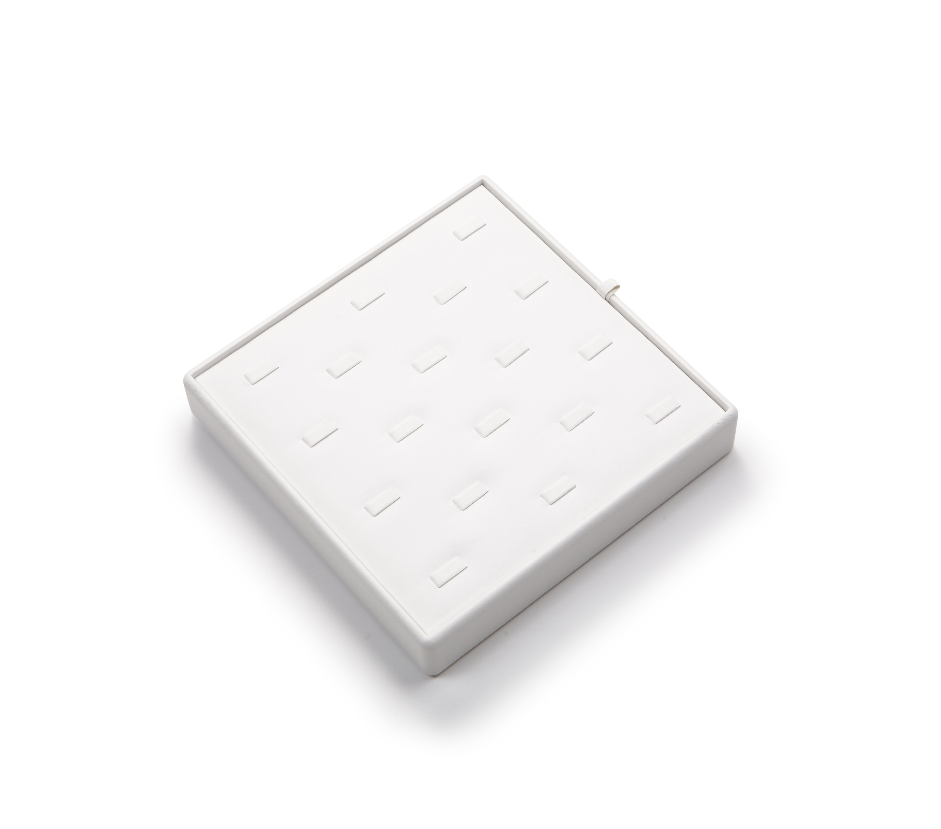 White Leatherette 18 Clip Ring Tray