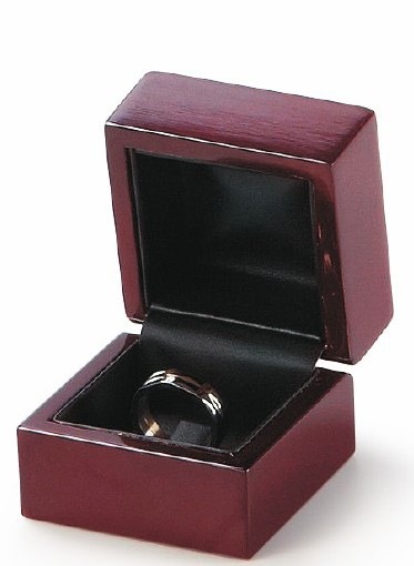 Mahogany Wood Ring Clip Box
