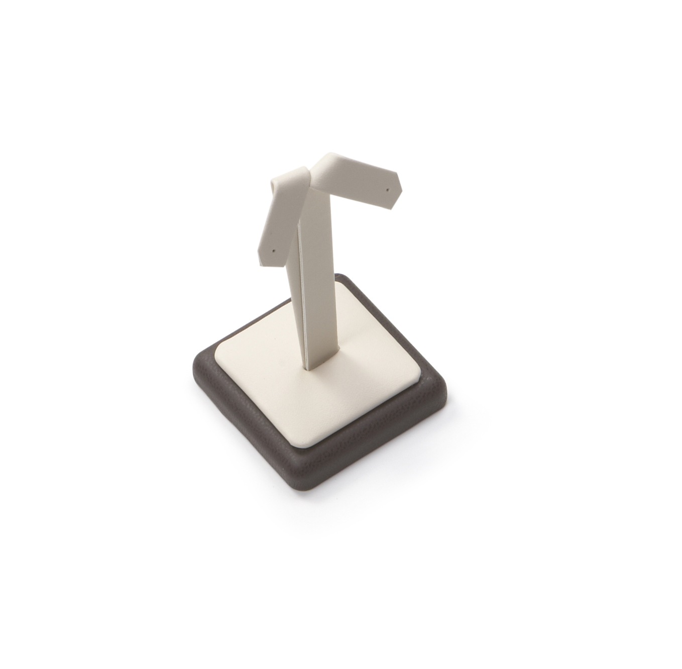 Chocolate/Beige Leatherette Earring Stand