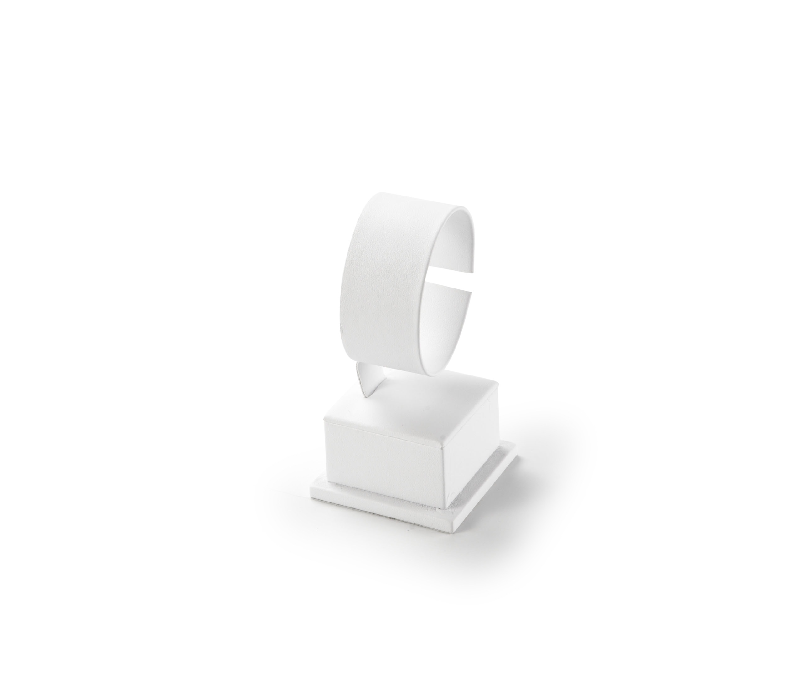 White Leatherette Short Watch Stand