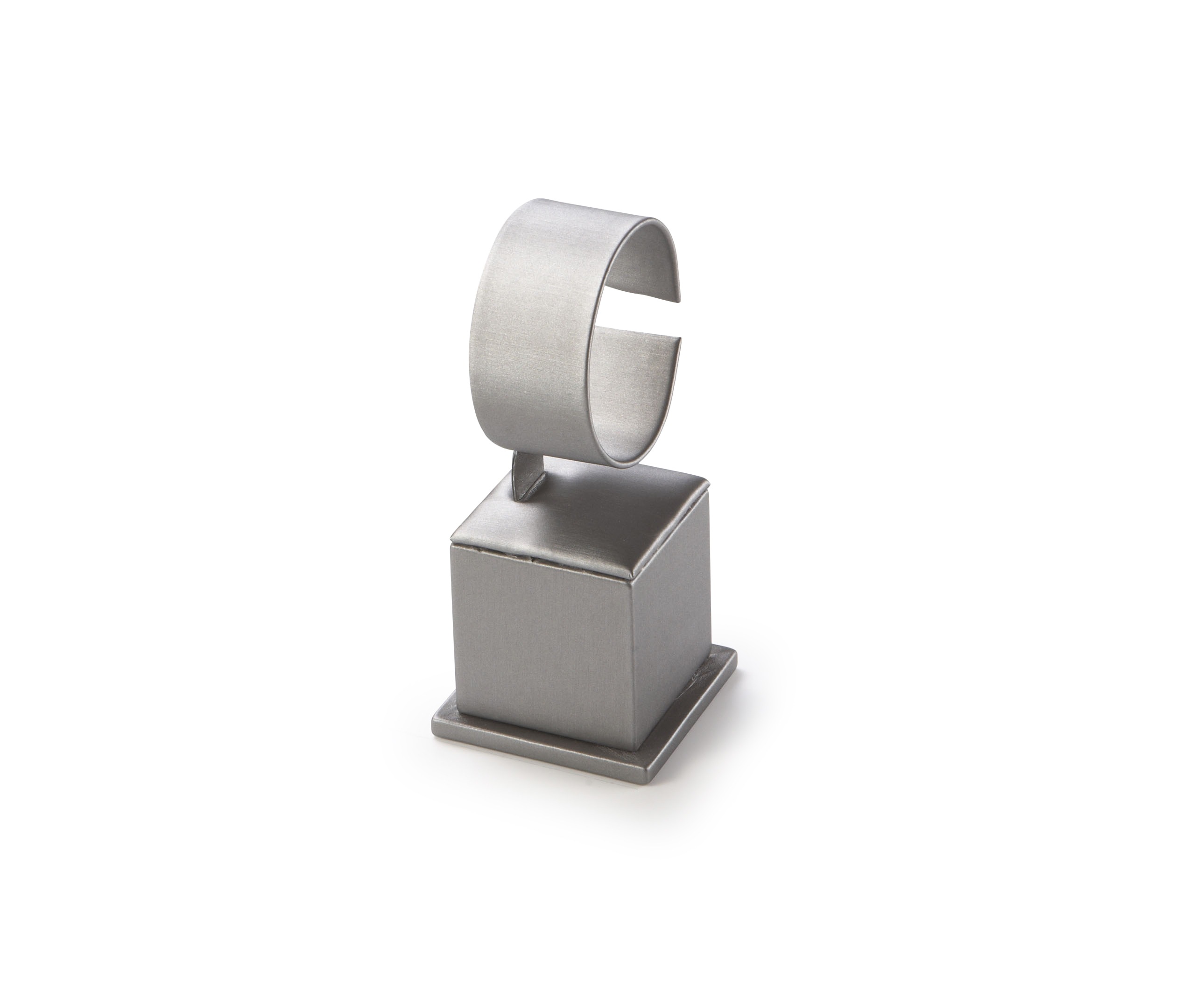 Silver Gray Leatherette Medium Watch Stand
