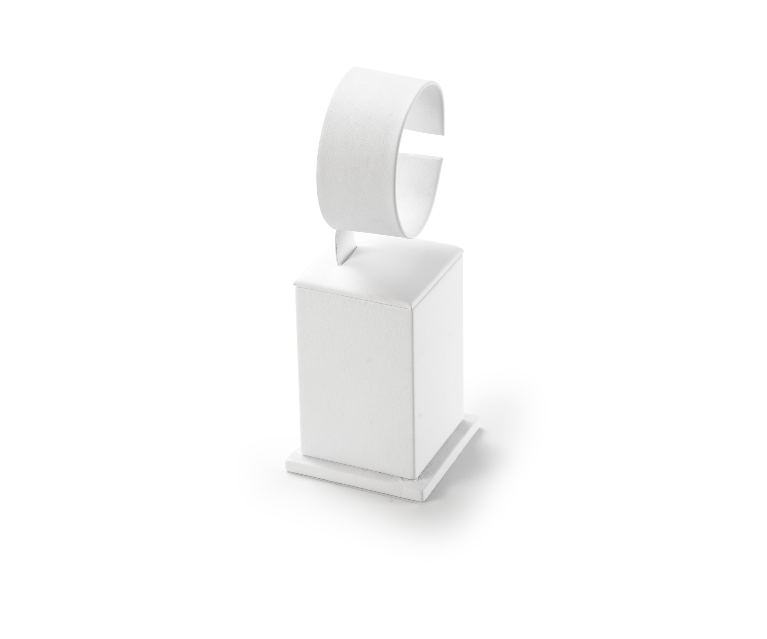 White Leatherette Tall Watch Stand