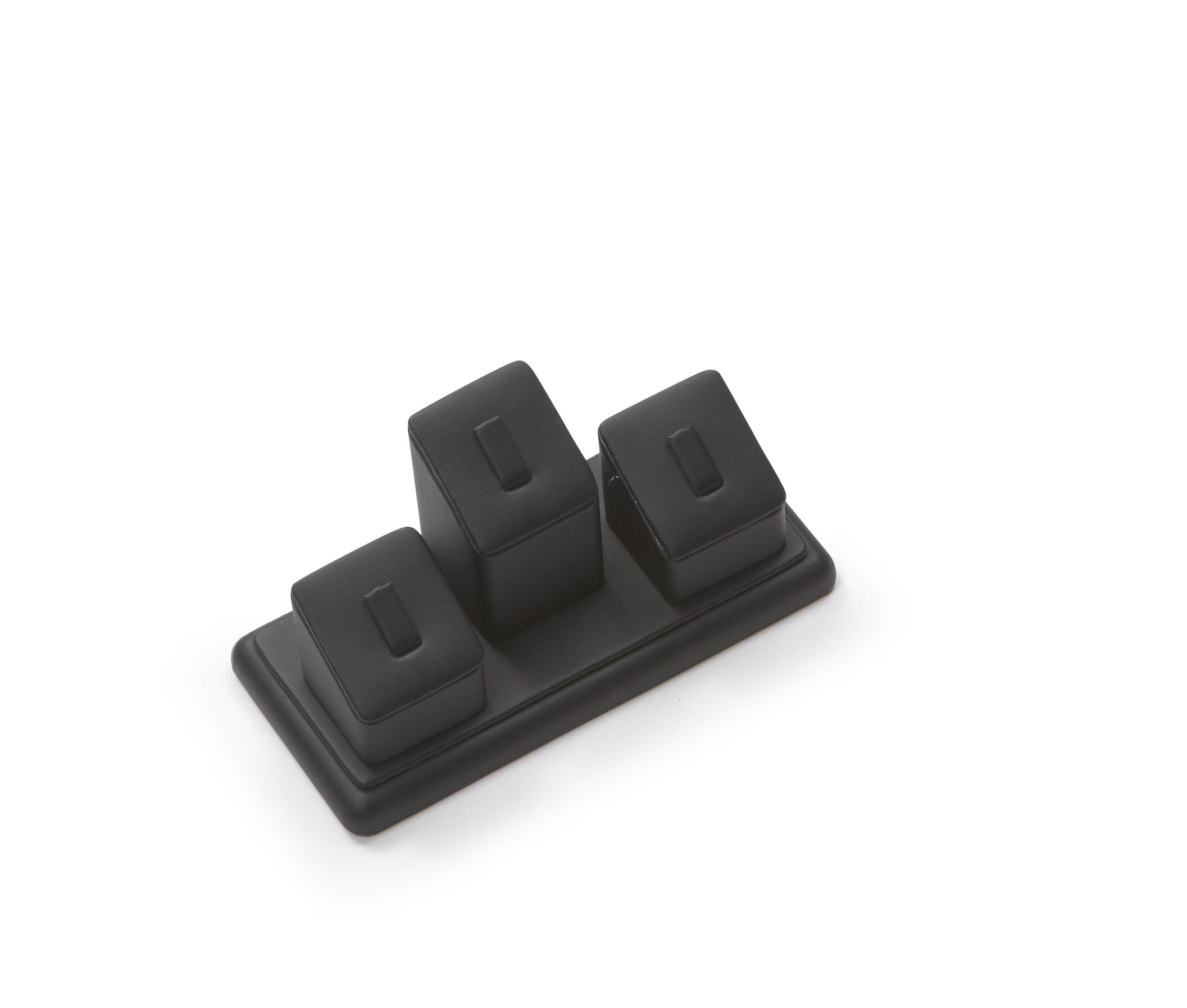 Black Leatherette 3 Clip Ring Stand
