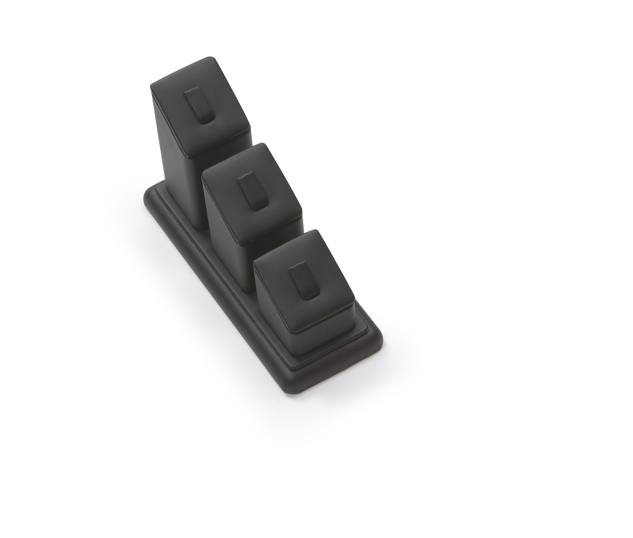 Black Leatherette 3 Clip Ring Stand