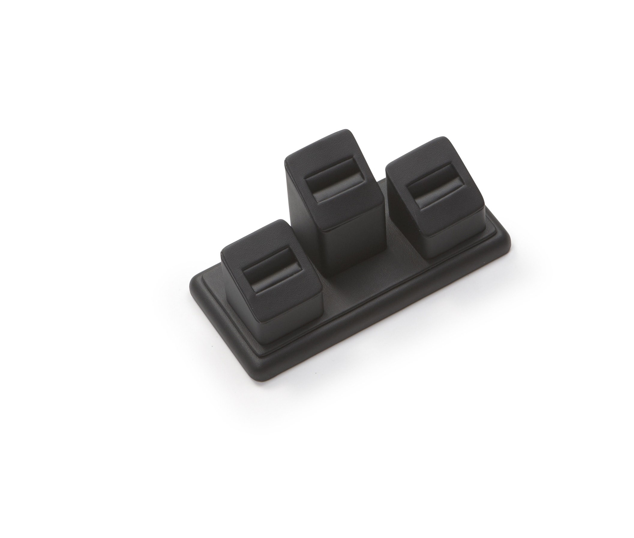 Black Leatherette 3 Ring Slot Stand