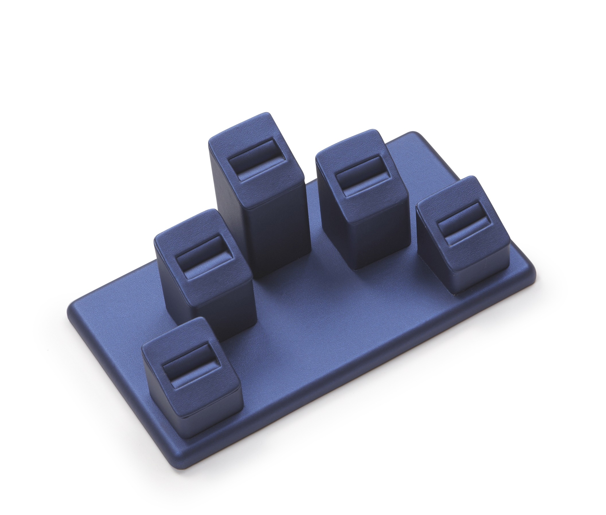 Navy Leatherette 5 Ring Slot Stand