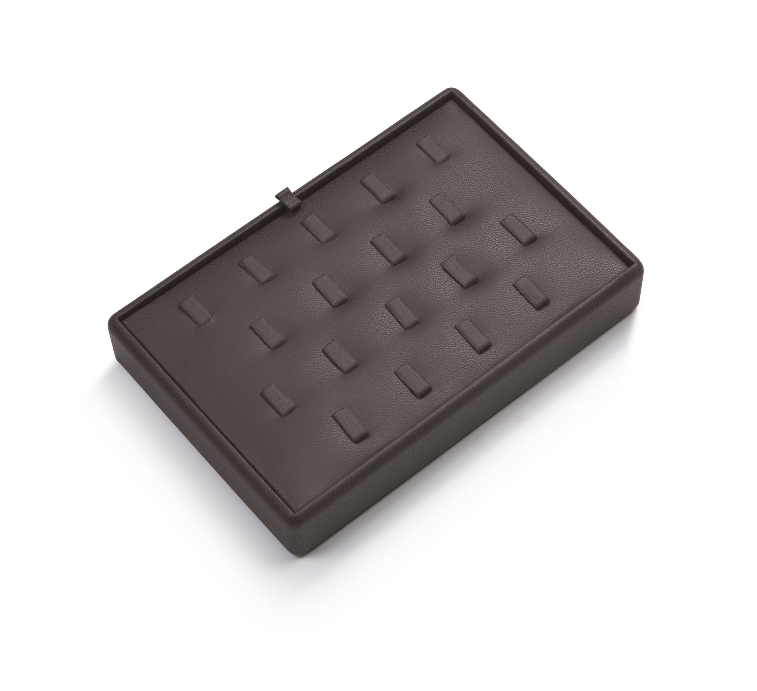 Chocolate Leatherette 18 Clip Ring Tray