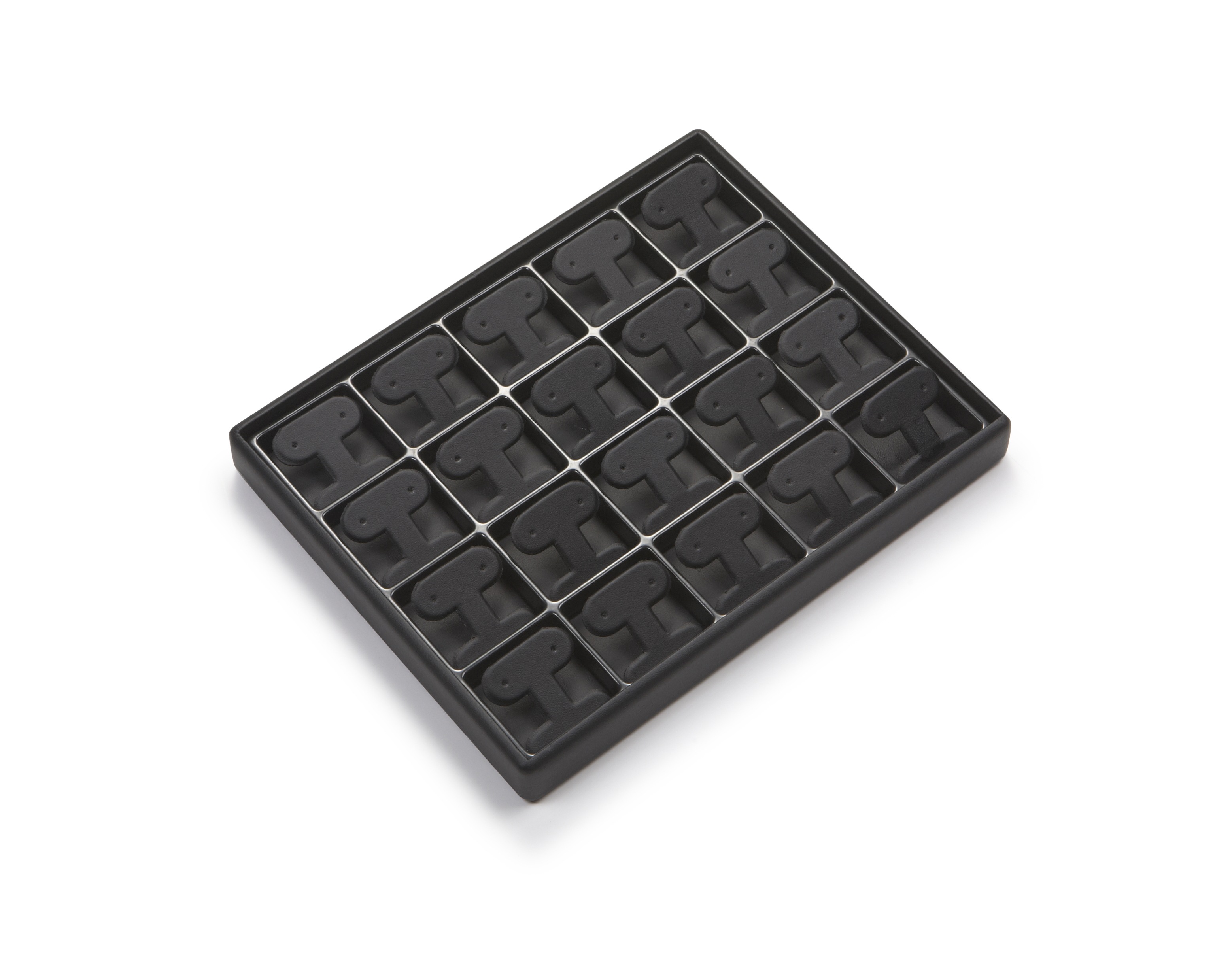 Black Leatherette 20 Earring Tree Tray