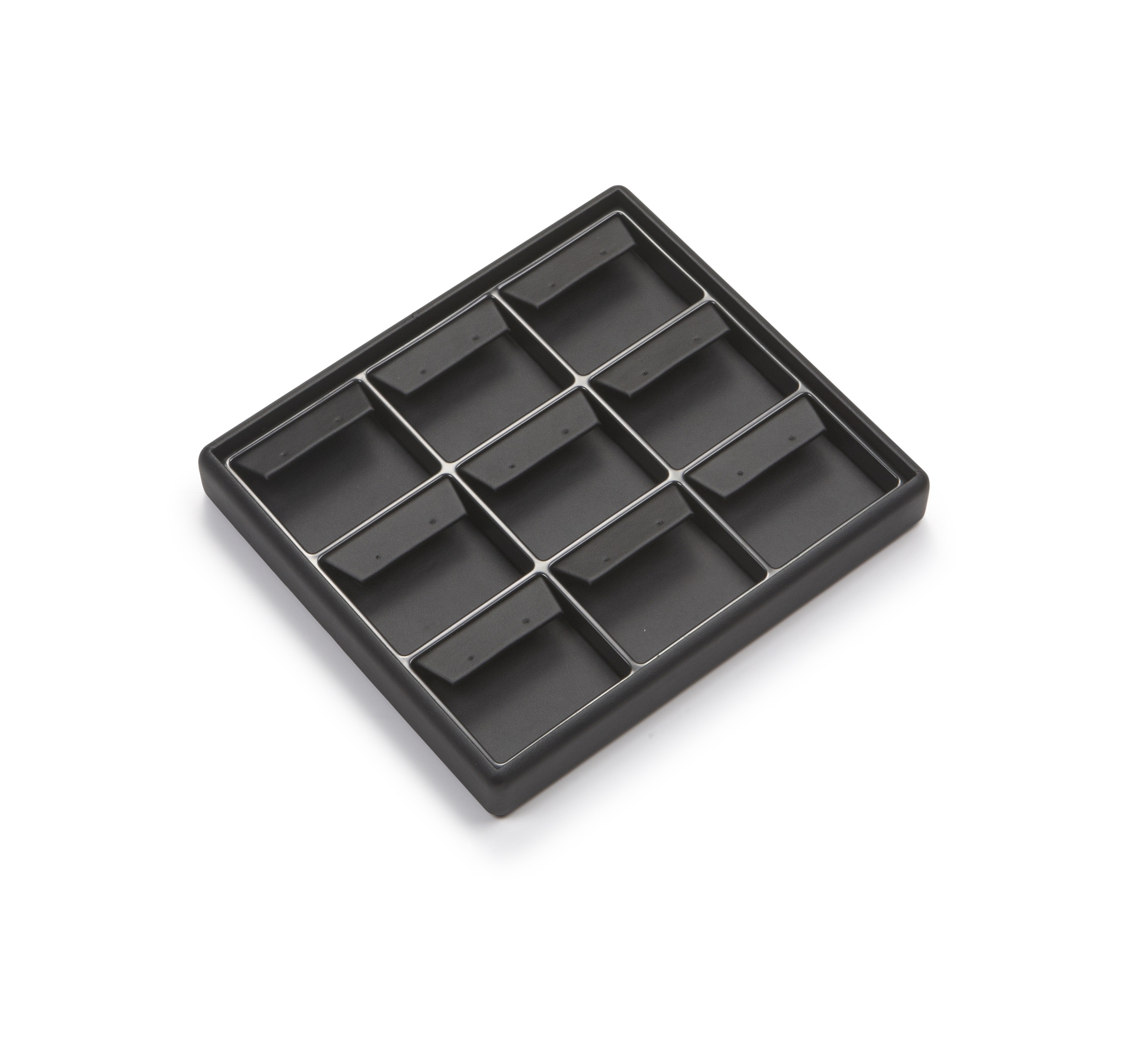 Black Leatherette Light Weight 9 Earring Tray