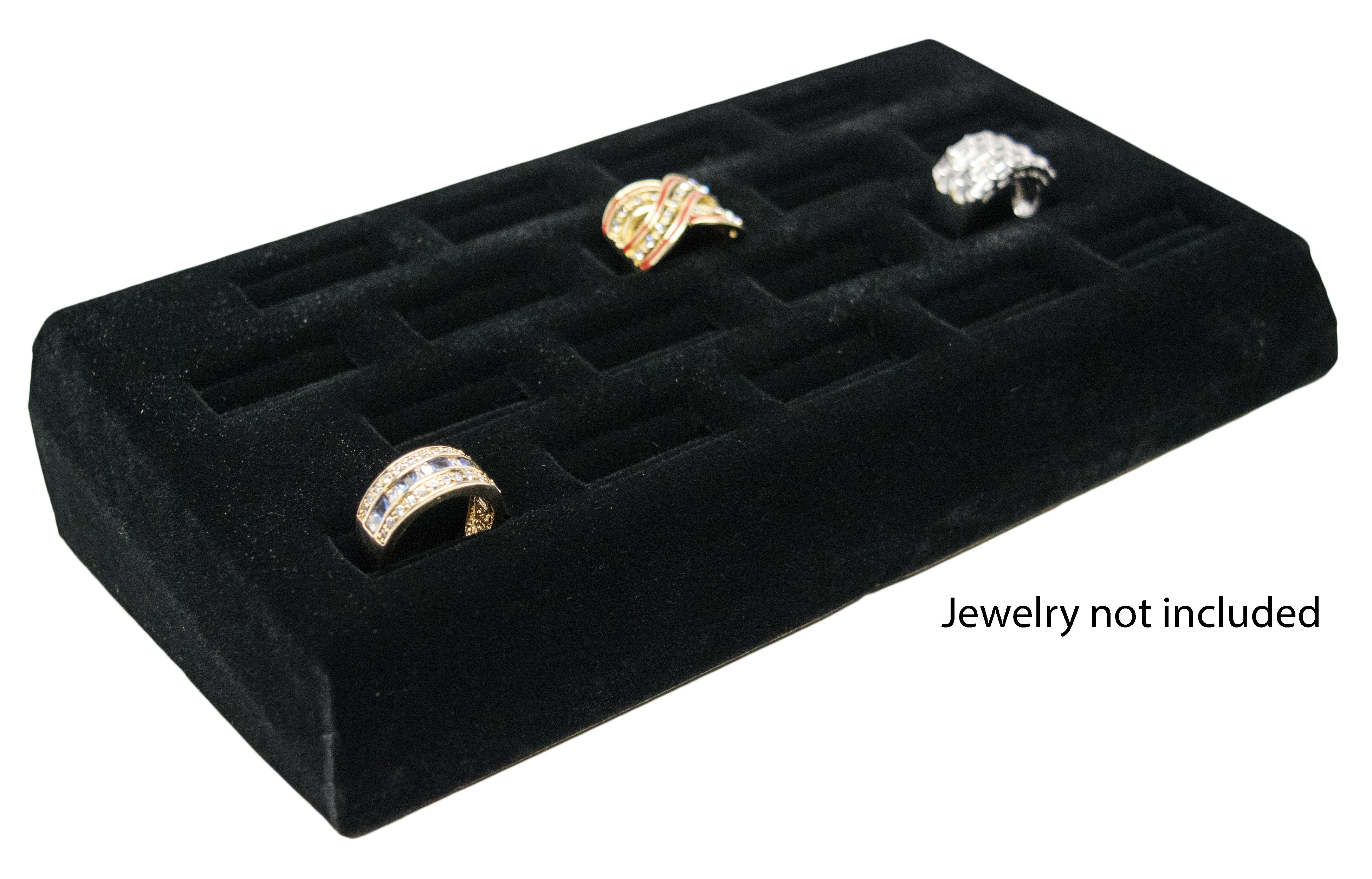 18 Slot Black Ring/Cufflink Jewelry Tray Display