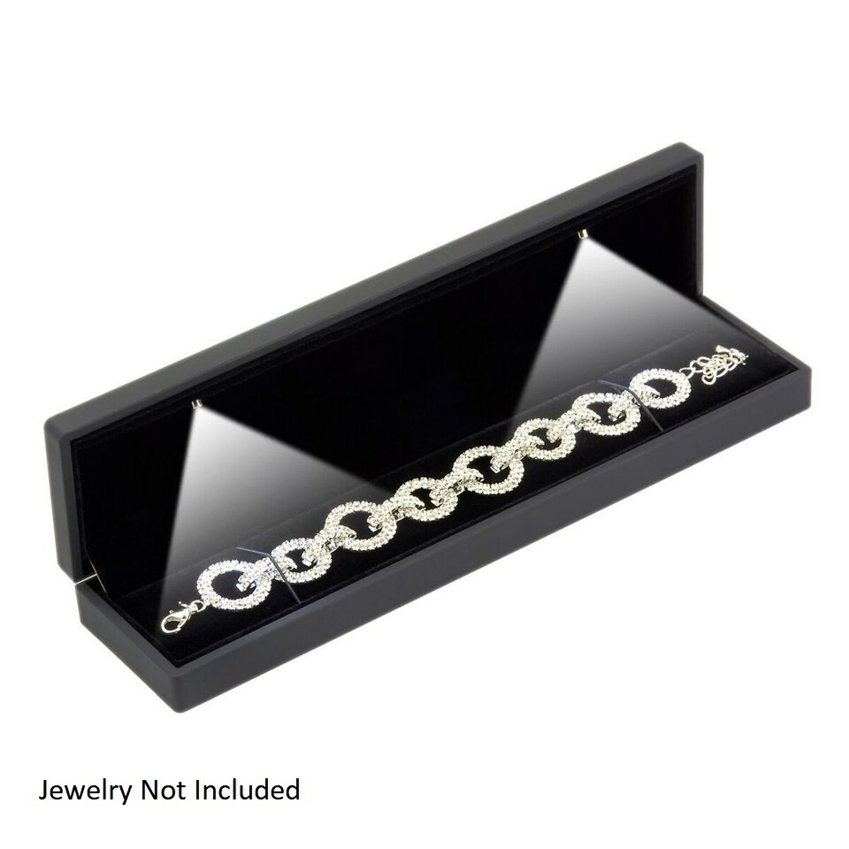 Black Leatherette LED Bracelet Box
