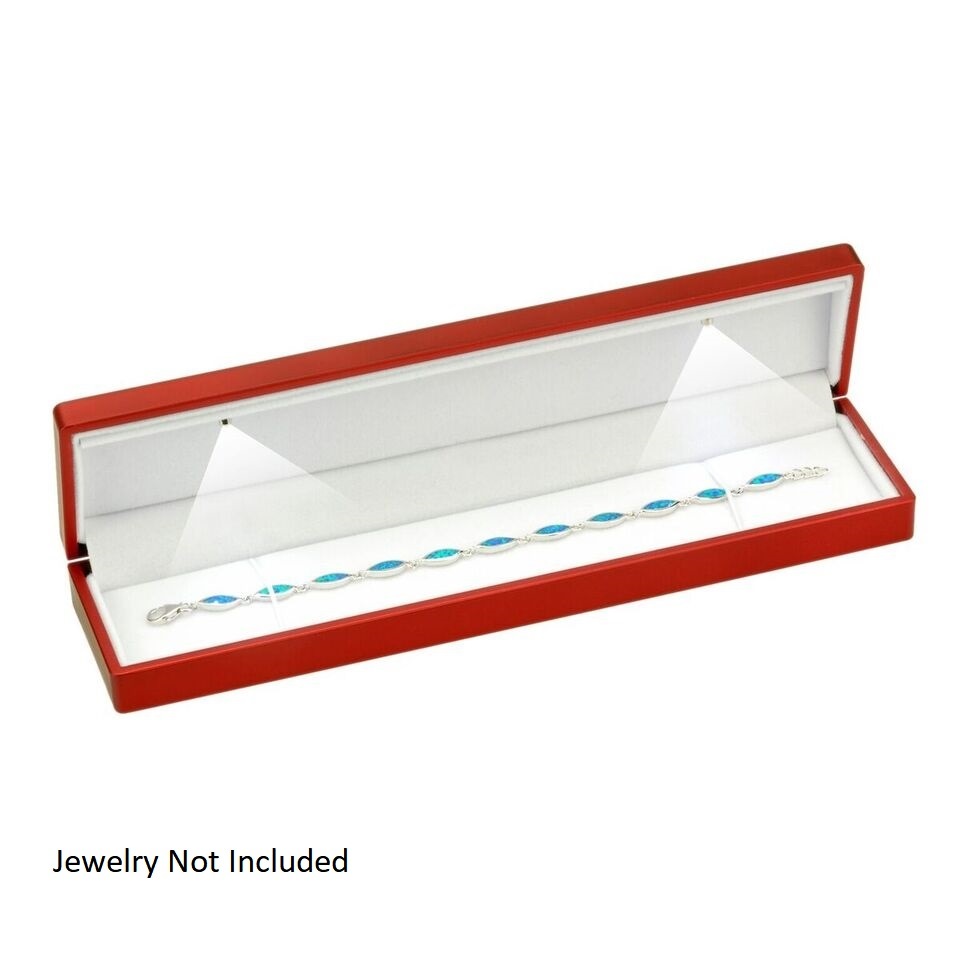 Red Leatherette LED Bracelet Box
