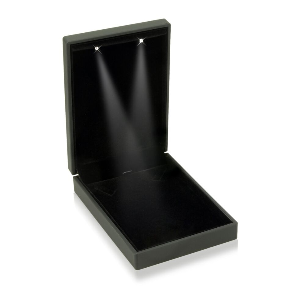 Black Leatherette LED Small Necklace Box