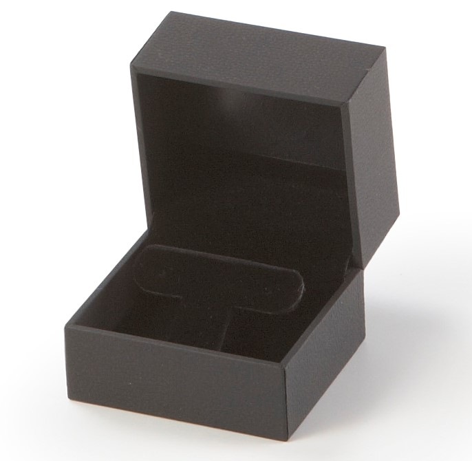 Black Textured Leatherette Small Earring Tree Box