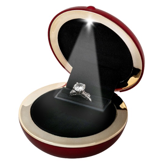 Red Slim LED Engagement Ring Box