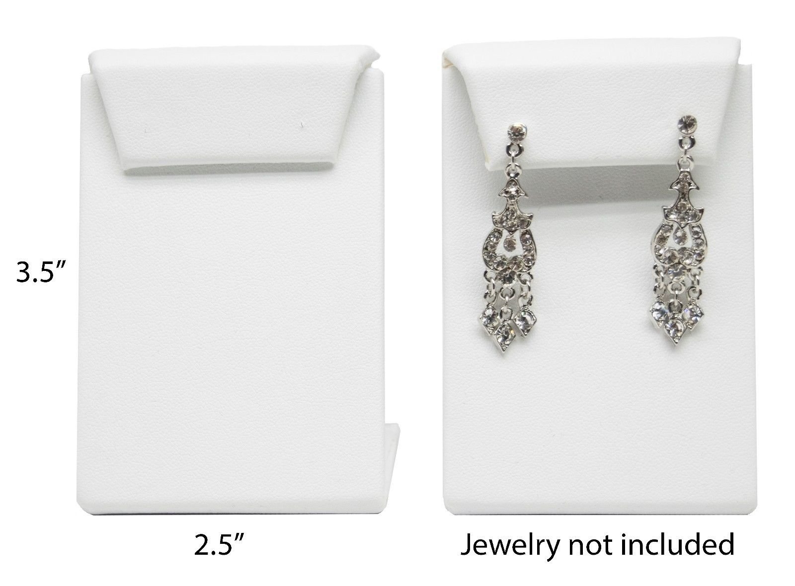 Novel Box™ Leaning Drop ENovel Box™ Leaning Drop Earring Jewelry Display Stand 3.5X2.5" In White Leatherette