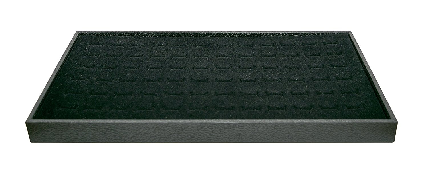 Black Leatherette 72 Ring Foam Tray