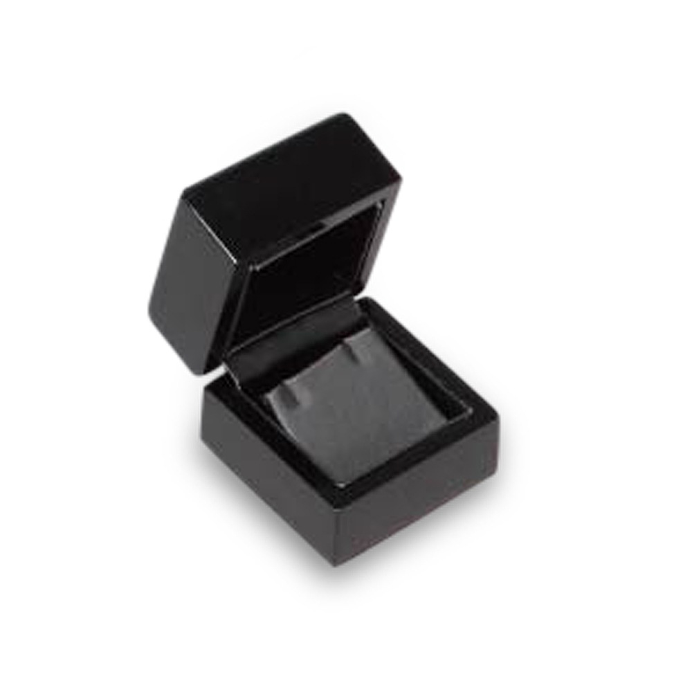 High Gloss Black Wood Stud Earring Box