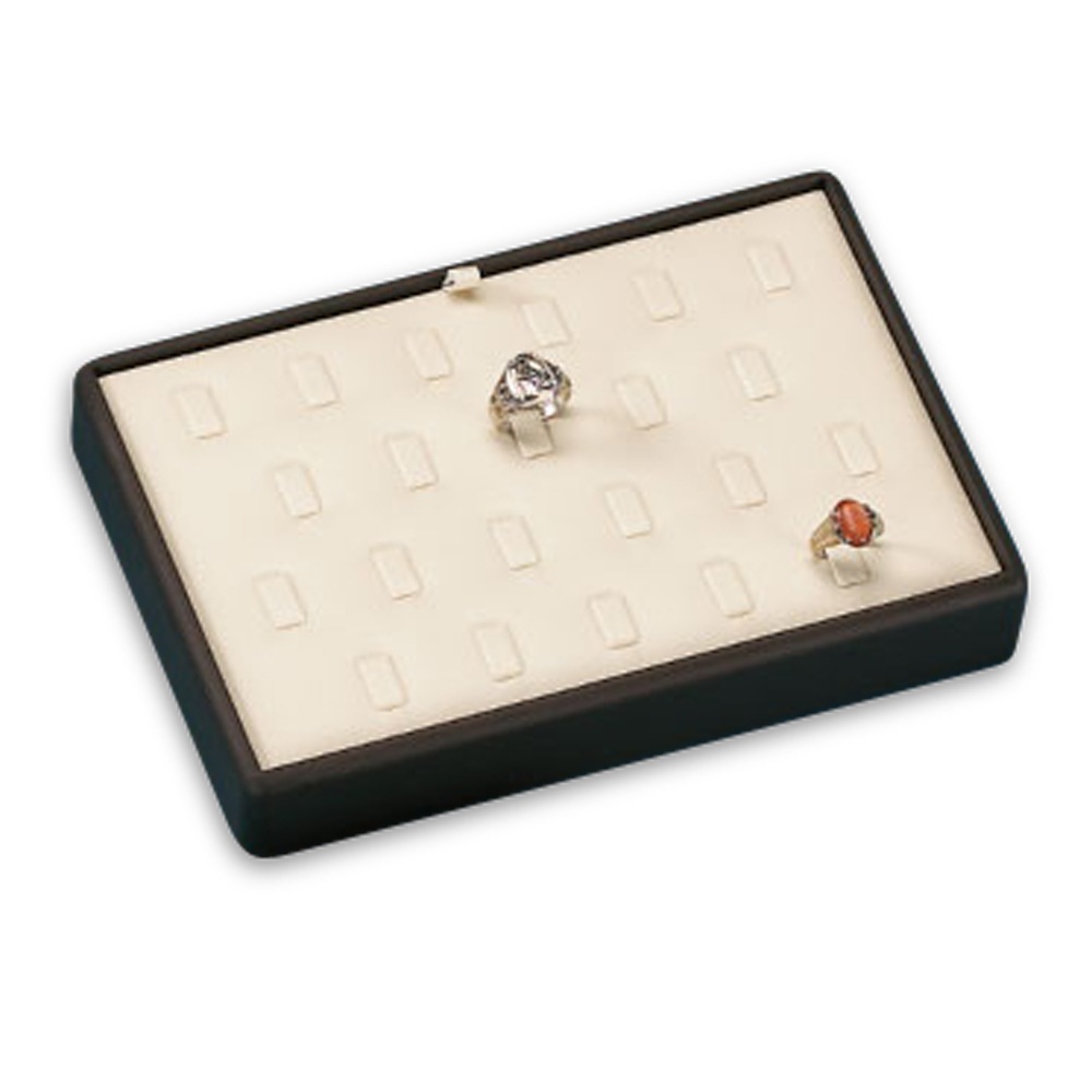 Chocolate/Beige Leatherette 22 Clip Ring Tray