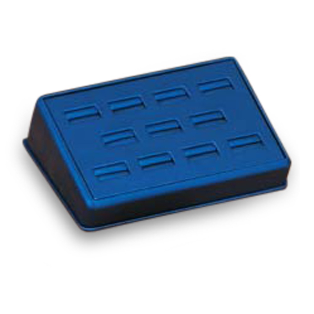 Navy Blue Leatherette 11 Ring Slot Stand