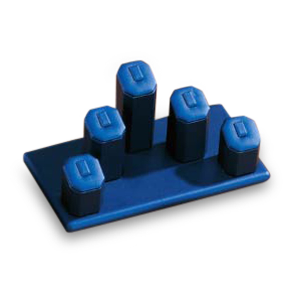 Navy Blue Leatherette 5 Ring Tower Set